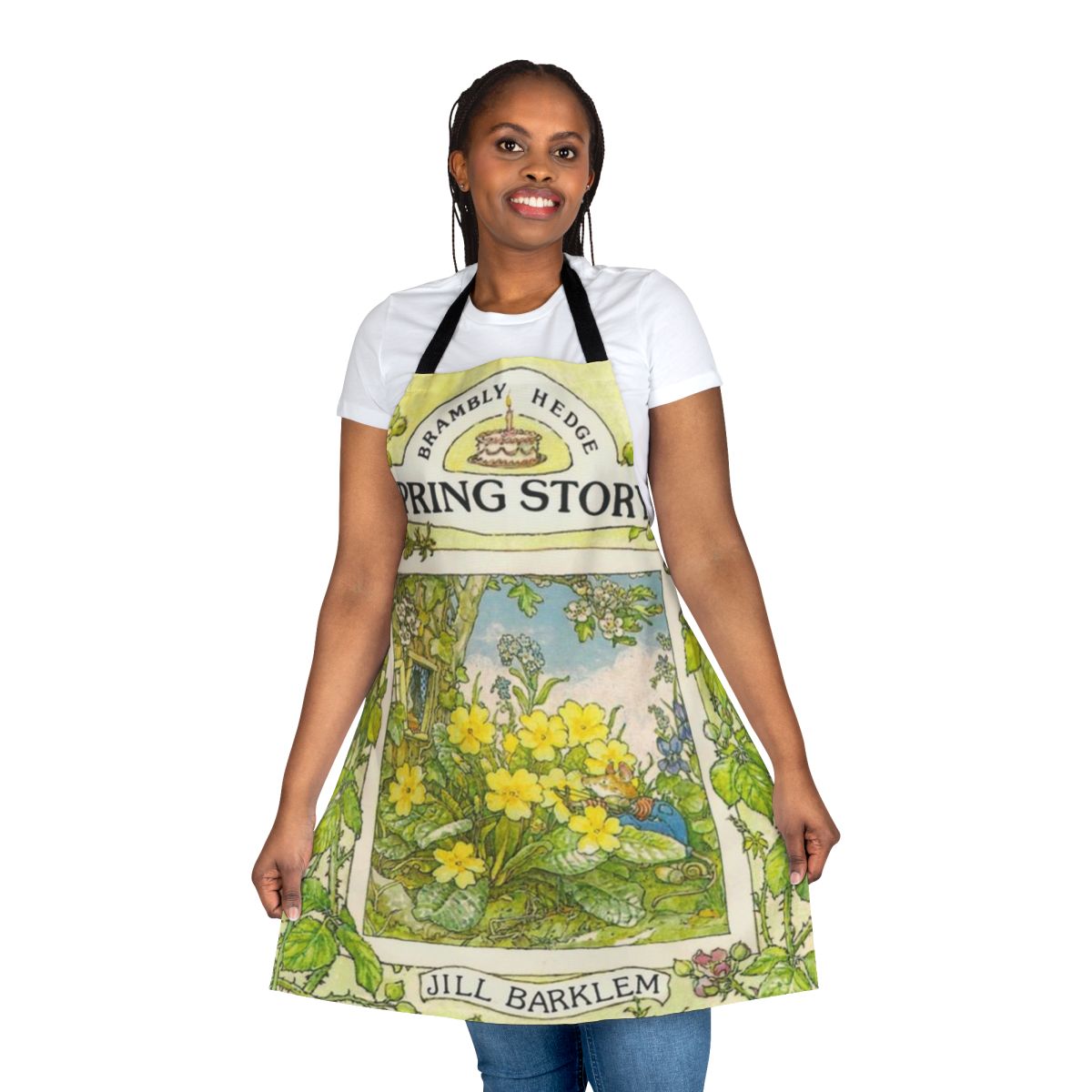 Brambly Hedge Spring Story Apron with Vibrant Floral and Leaf Pattern