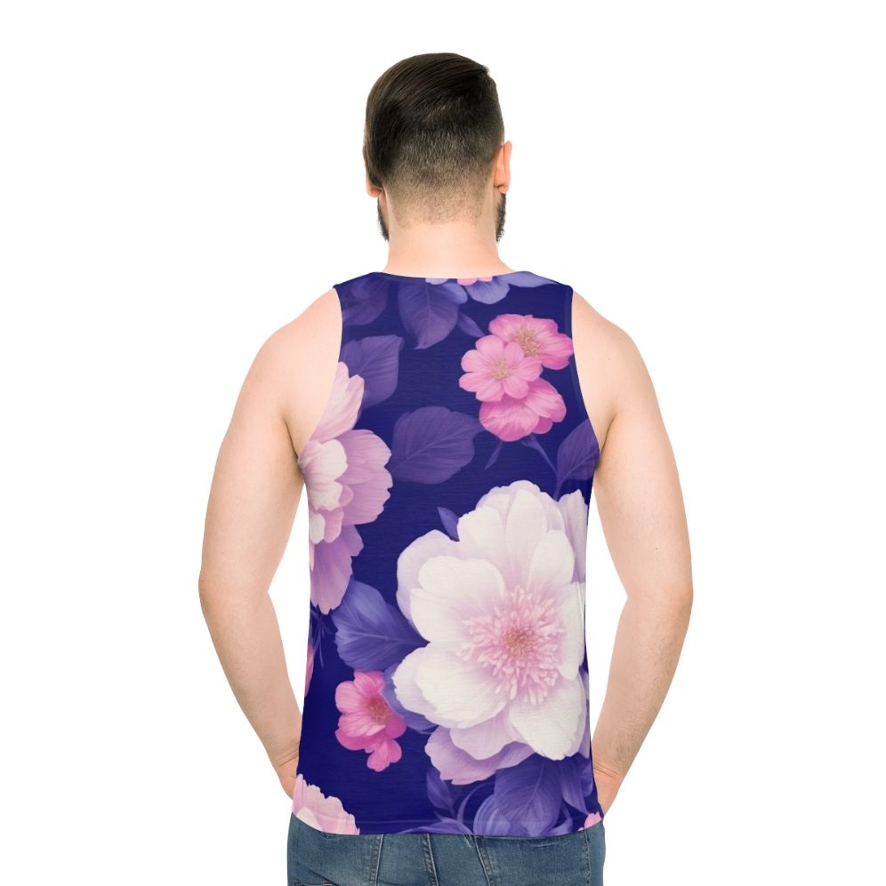Floral pattern unisex tank top