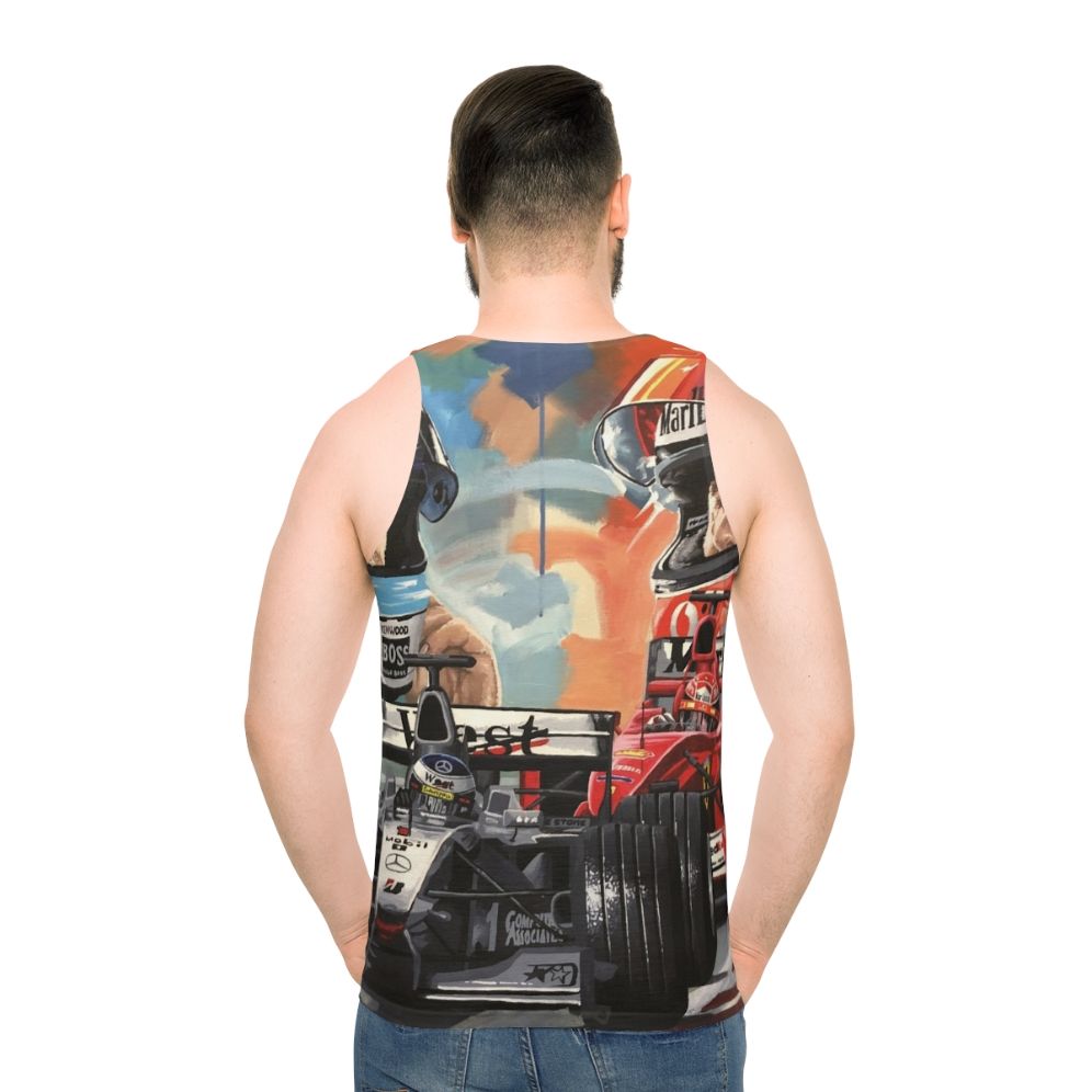 Formula One Champions Michael Schumacher and Mika Hakkinen Unisex Tank Top