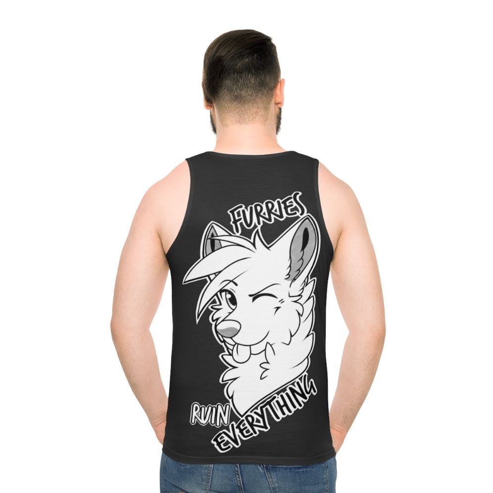 Furry-inspired unisex tank top with "Furries Ruin Everything" quote