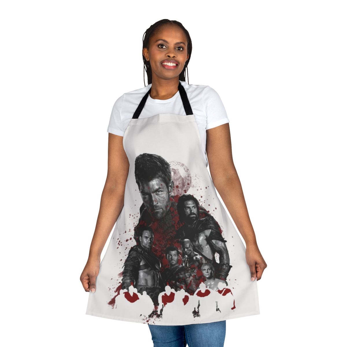 Apron featuring the rebel leaders from the hit TV series "Spartacus"