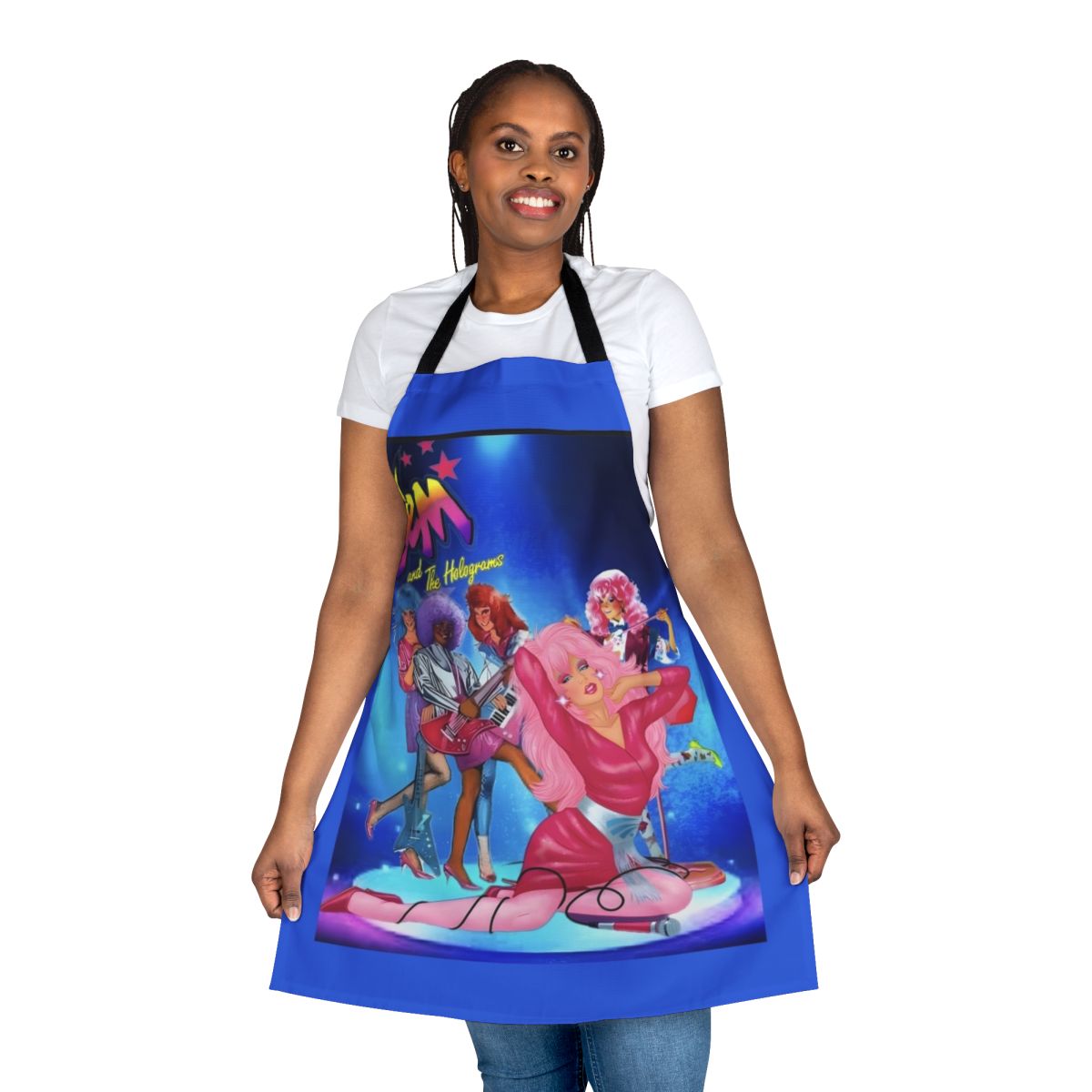 Jem-inspired glitzy and sparkly apron for music fans