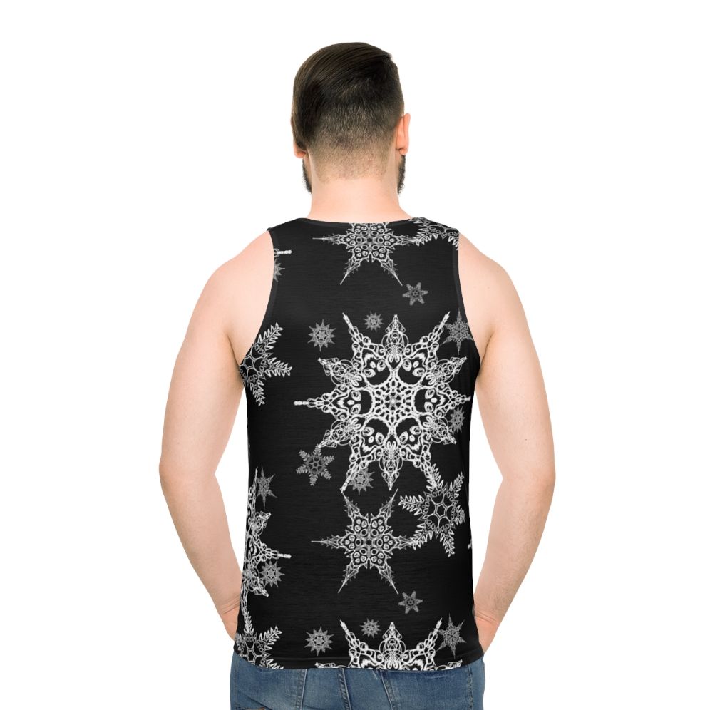 Gothic skull and snowflakes unisex holiday tank top