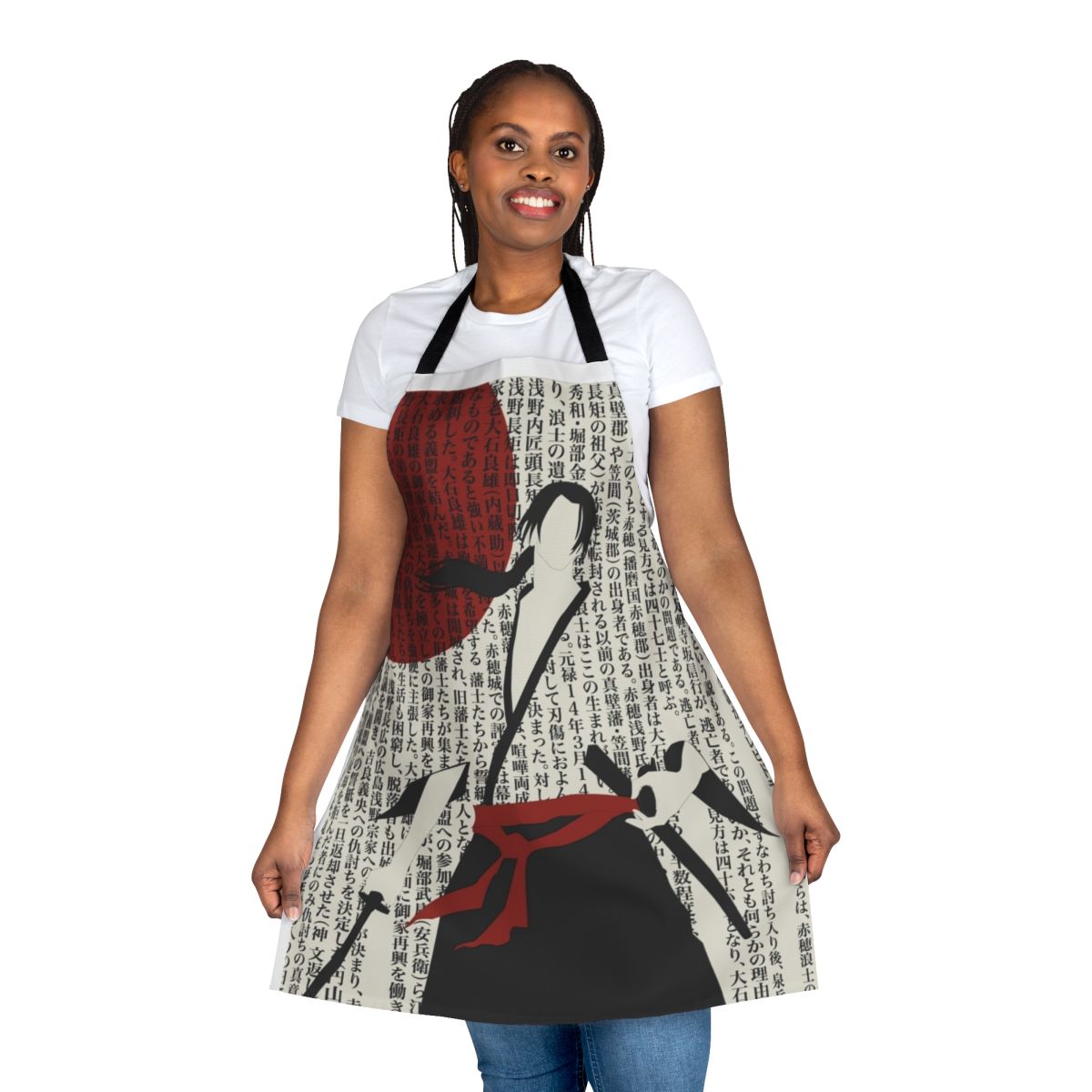 Elegant and durable apron featuring a ronin warrior design