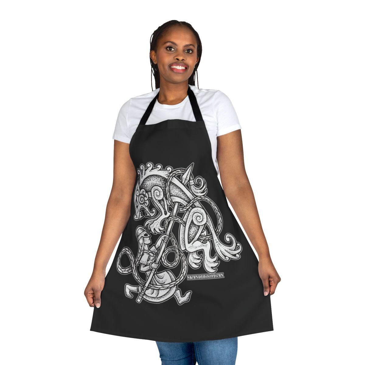 Shieldmaiden Huntress Apron featuring intricate knotwork and dotwork designs