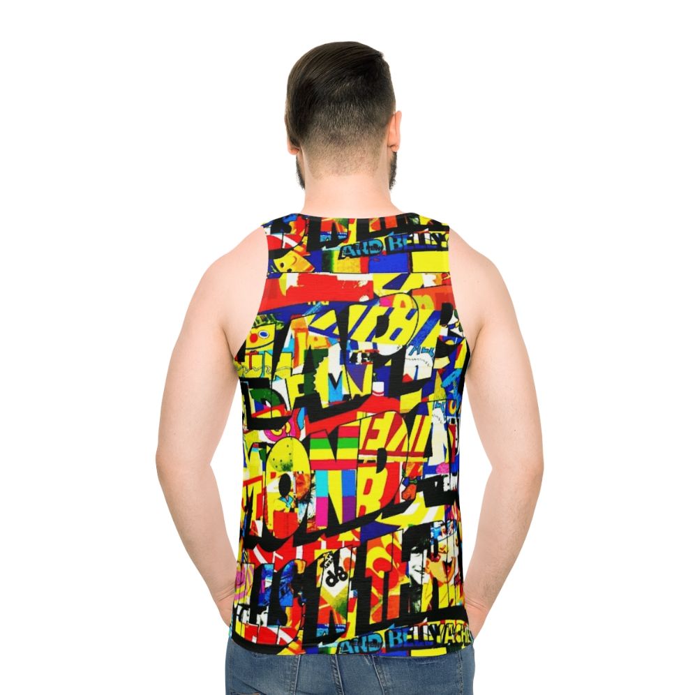 Happy Mondays unisex tank top with wallpaper design