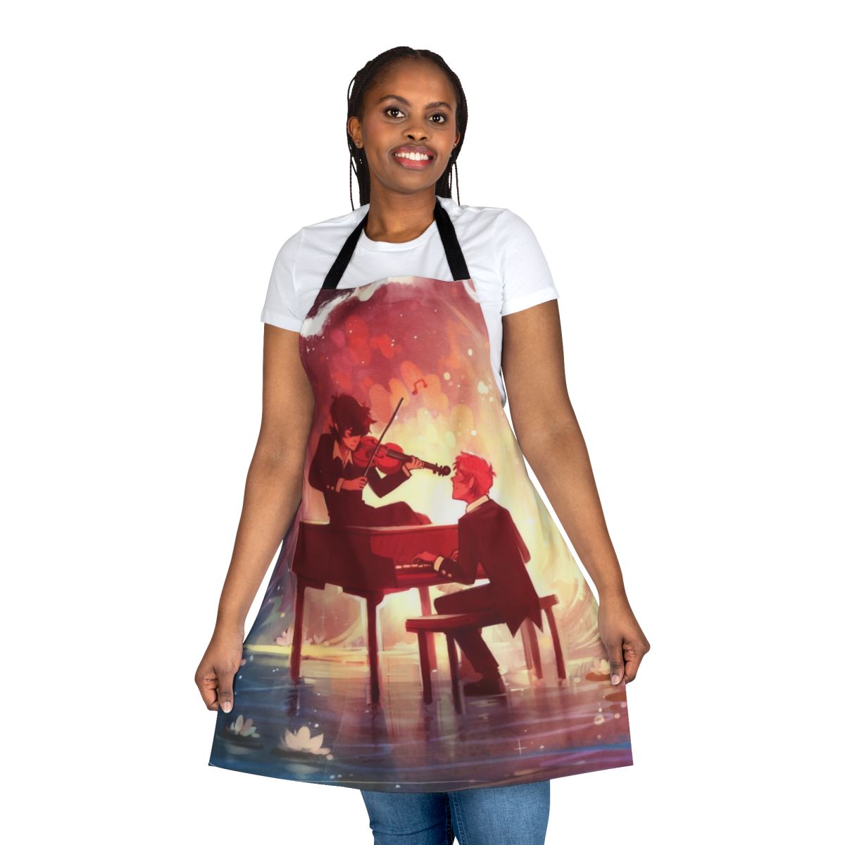 Apron featuring a beautiful symphony design, perfect for musicians and artists