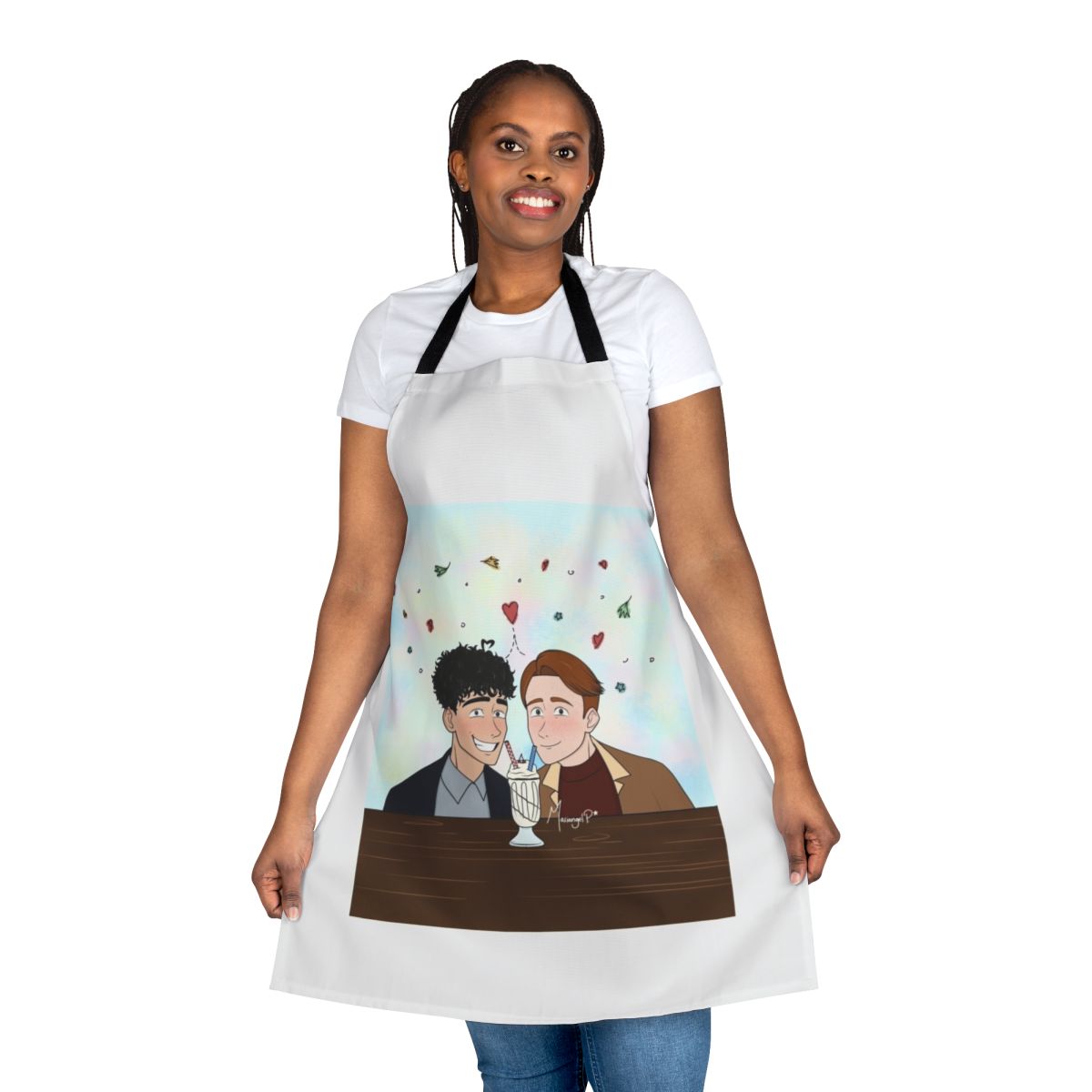 Heartstopper fanart design printed on a high-quality cooking apron