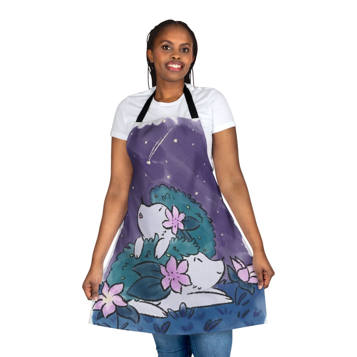 Shaymin-themed apron featuring a hedgehog-like Pokemon character design
