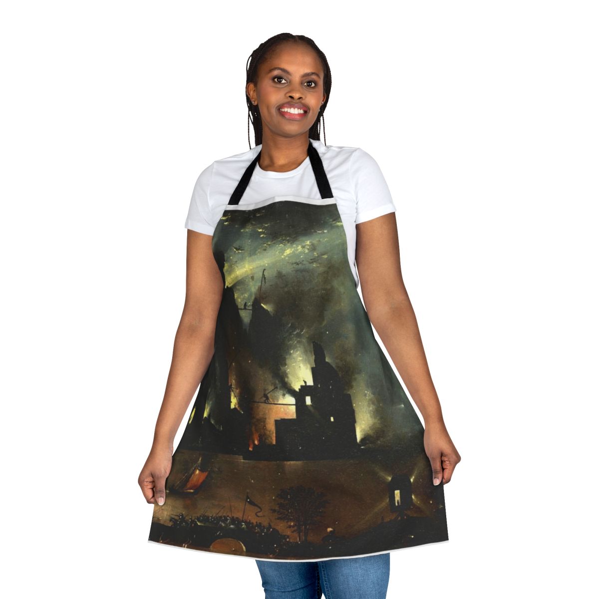Hieronymus Bosch inspired Hell themed apron featuring imagery from the Garden of Earthly Delights