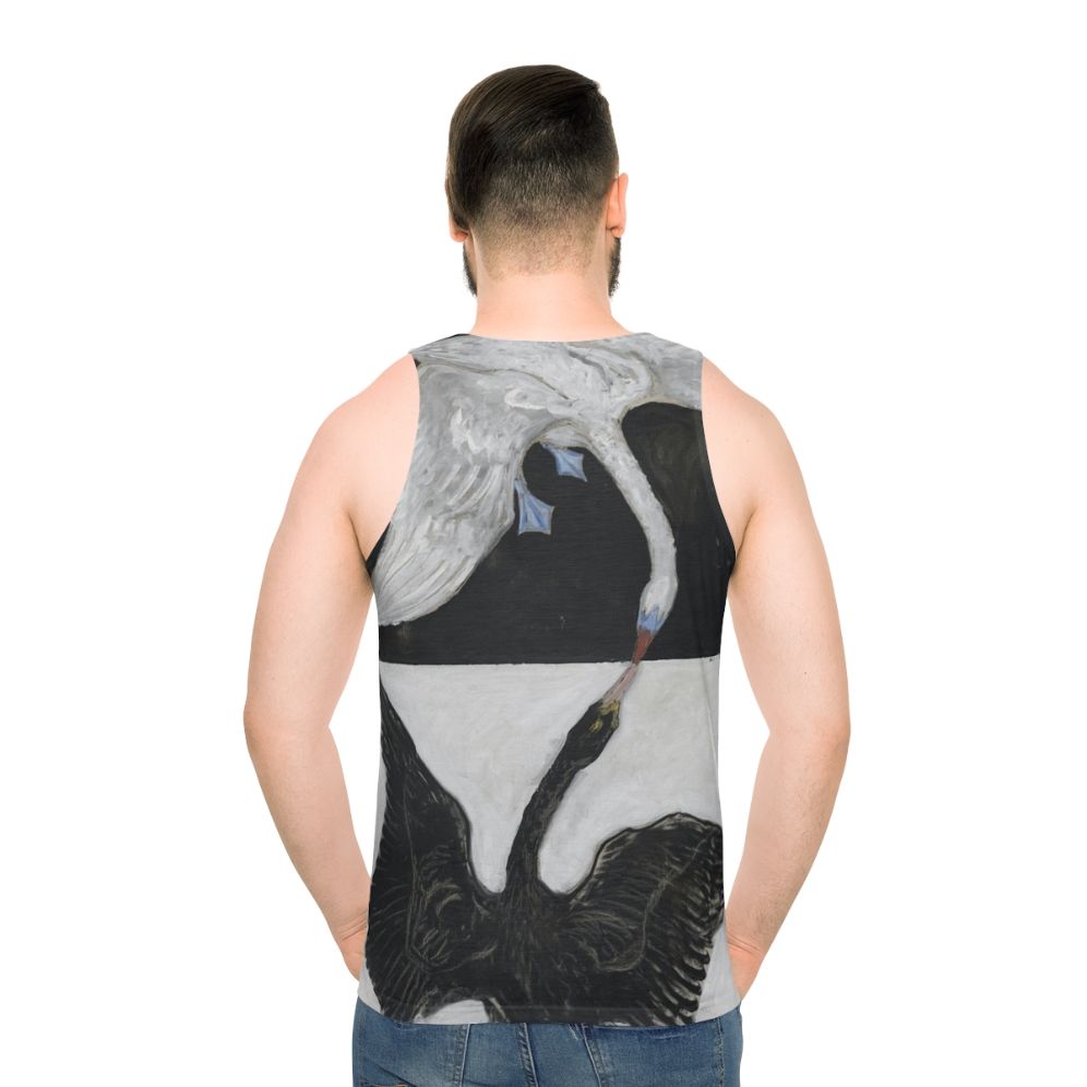 Hilma Af Klint inspired black and white swan unisex tank top