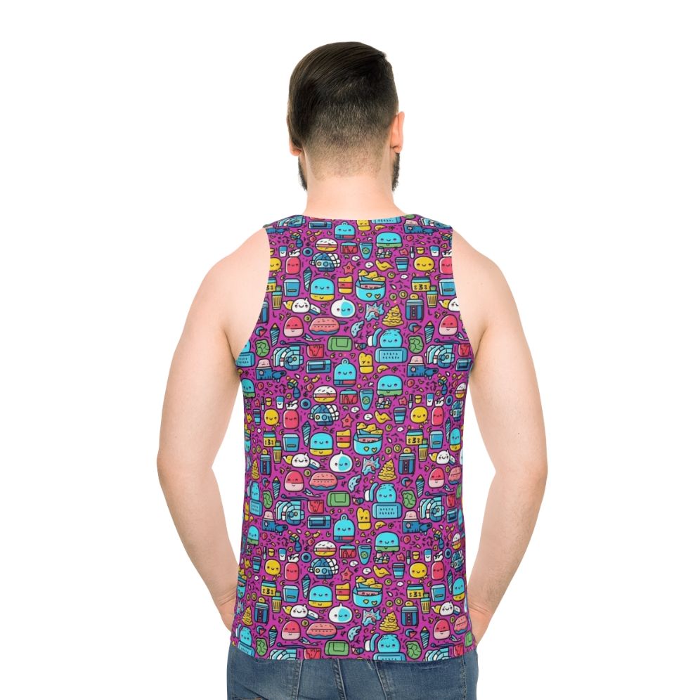 Hobbies unisex tank top with cartoon zoo animals and pineapple print