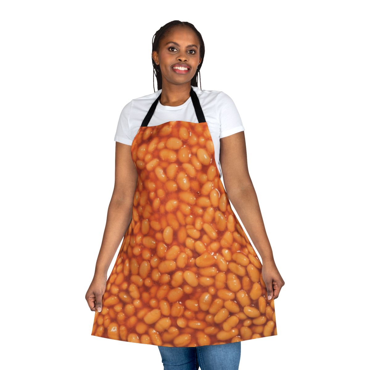 Apron with a comical "Beans and Beans" design, perfect for the baked beans enthusiast