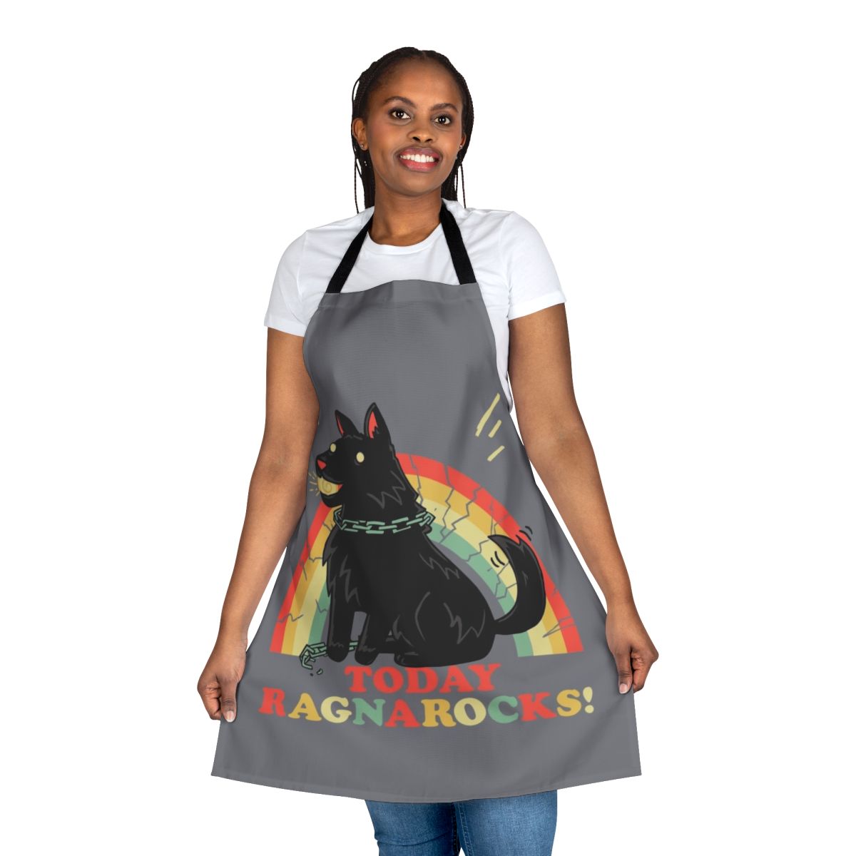 Apron with a pun about the Norse mythological wolf Fenrir and the saying "Every dog will have his day"