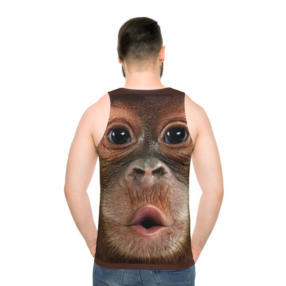 Hyper-realistic graffiti-style chimpanzee print on unisex tank top