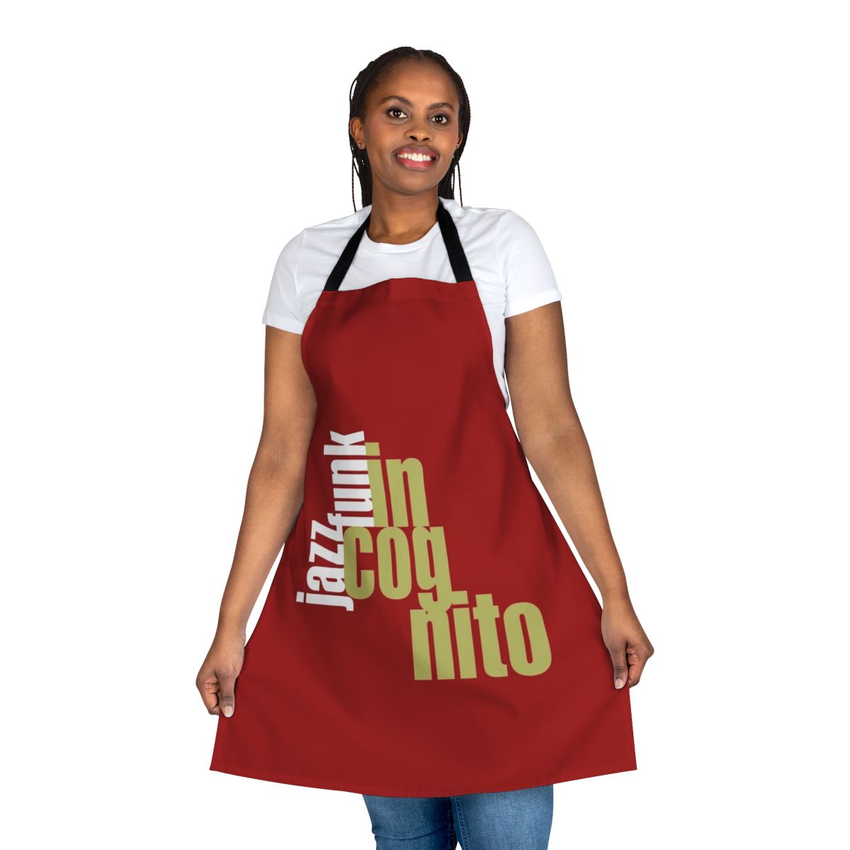 Incognito music themed apron with retro band design