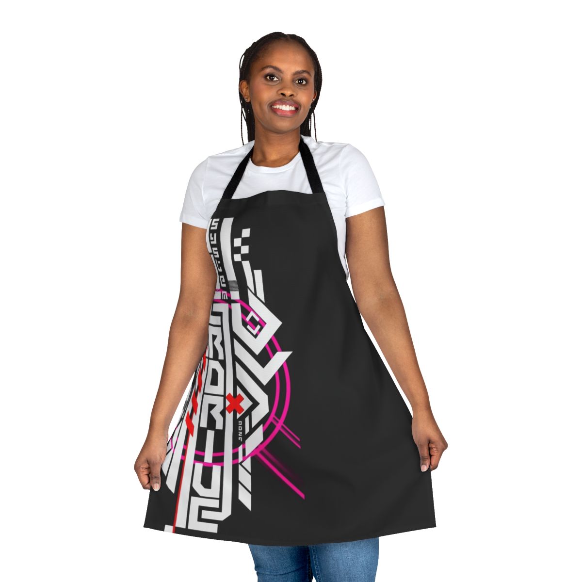 Stylish and protective futuristic apron with cyberpunk design