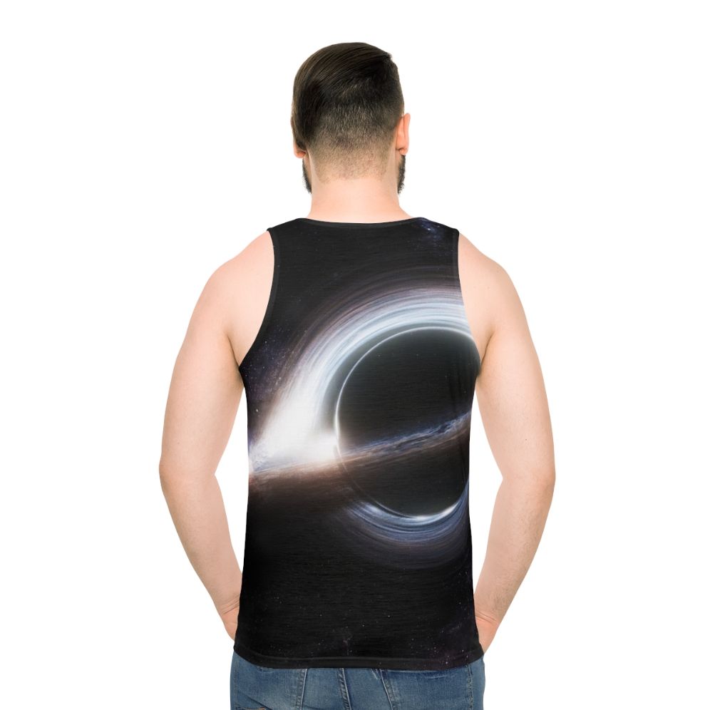 Interstellar Gargantua unisex tank top with galaxy and black hole design
