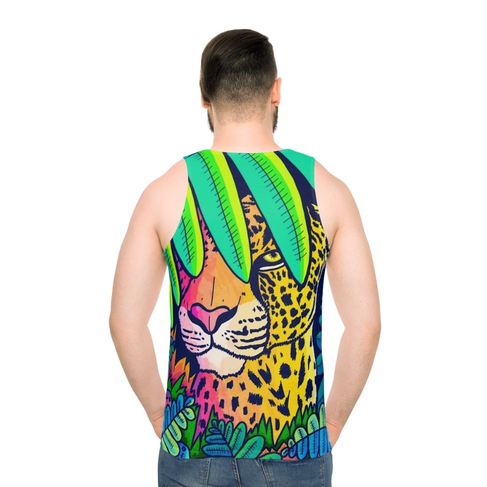 Jungle Leopard Unisex Tank Top with Vibrant Tropical Print