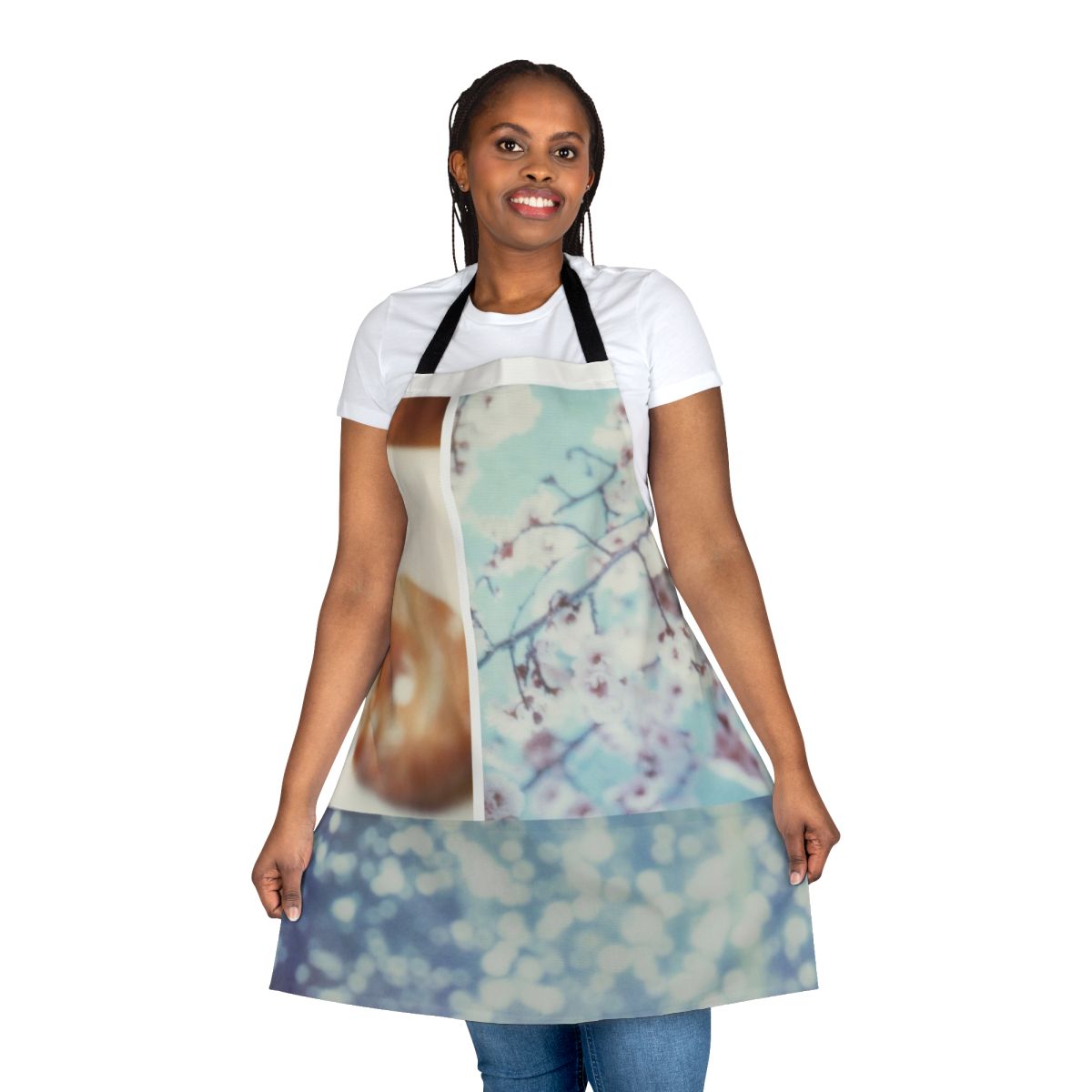 Kinoko Teikoku-inspired Sakura Ga Saku Mae Ni design printed on a high-quality kitchen apron