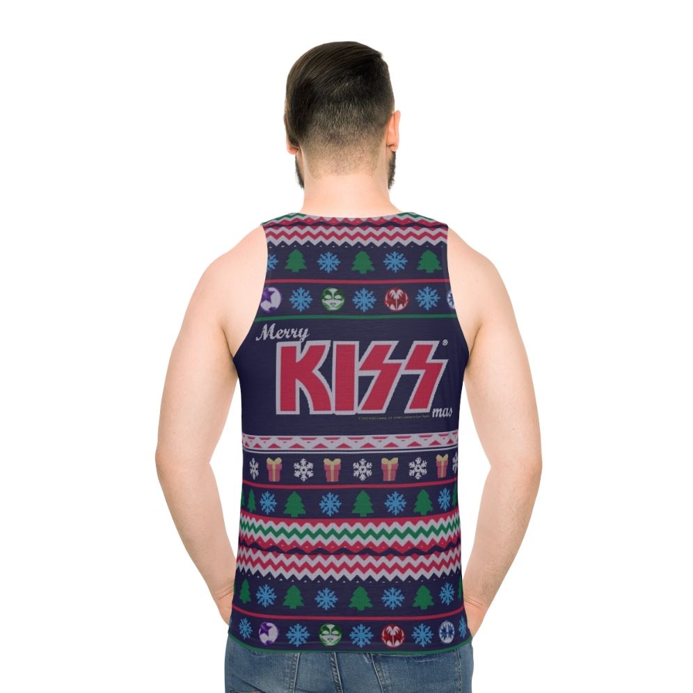 Unisex "Kiss The Band" Ugly Christmas Sweater Tank Top
