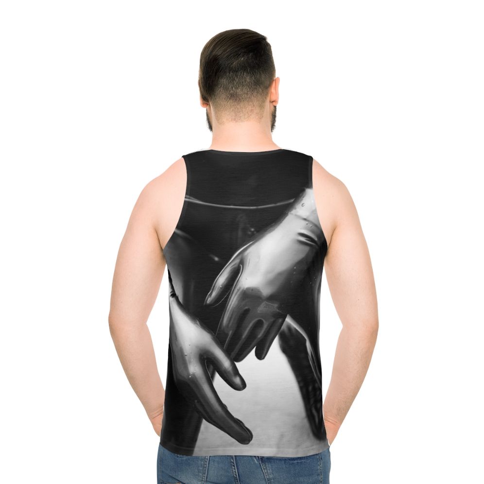 Unisex tank top with latex-inspired design