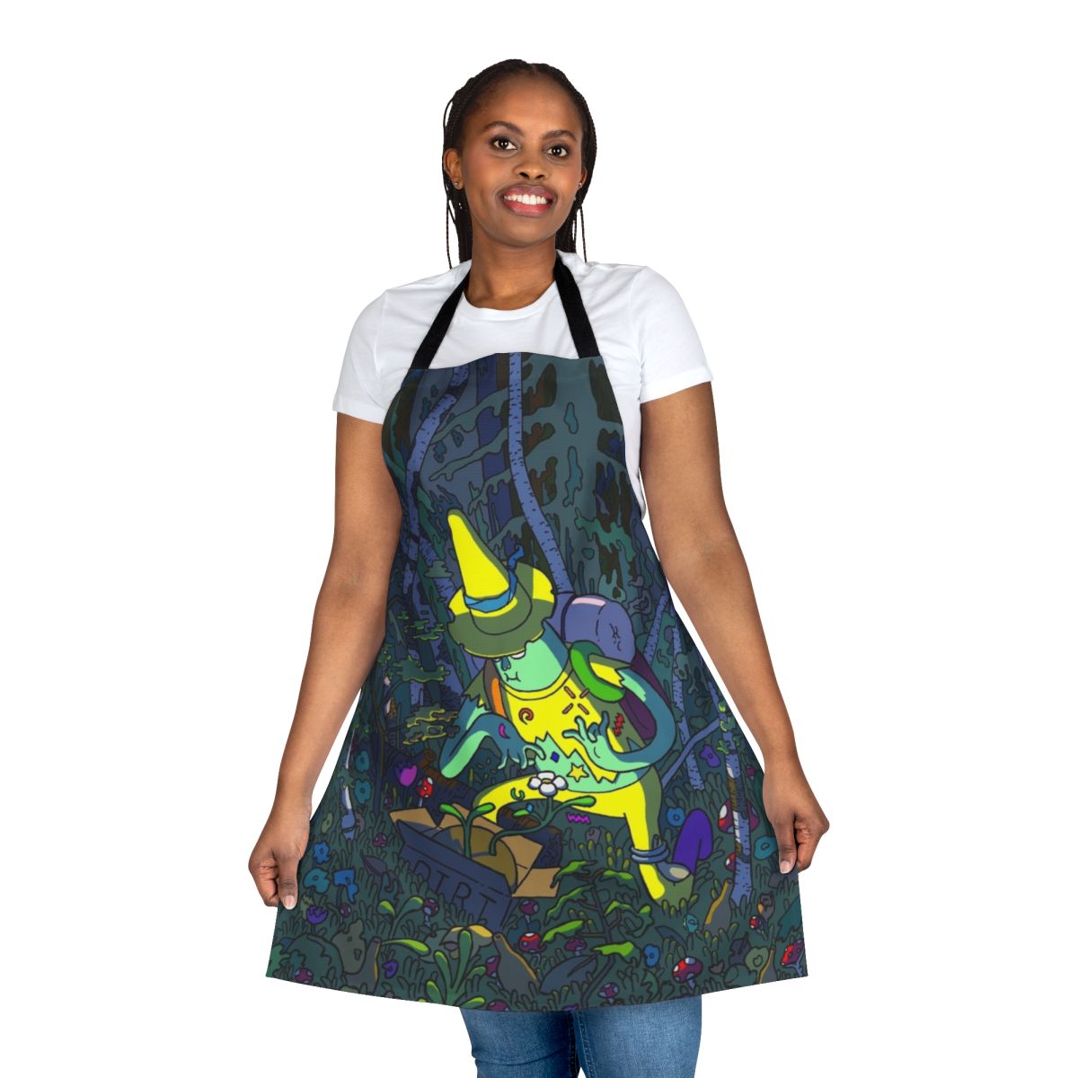 Whimsical adventure time magic man inspired dirt-themed apron
