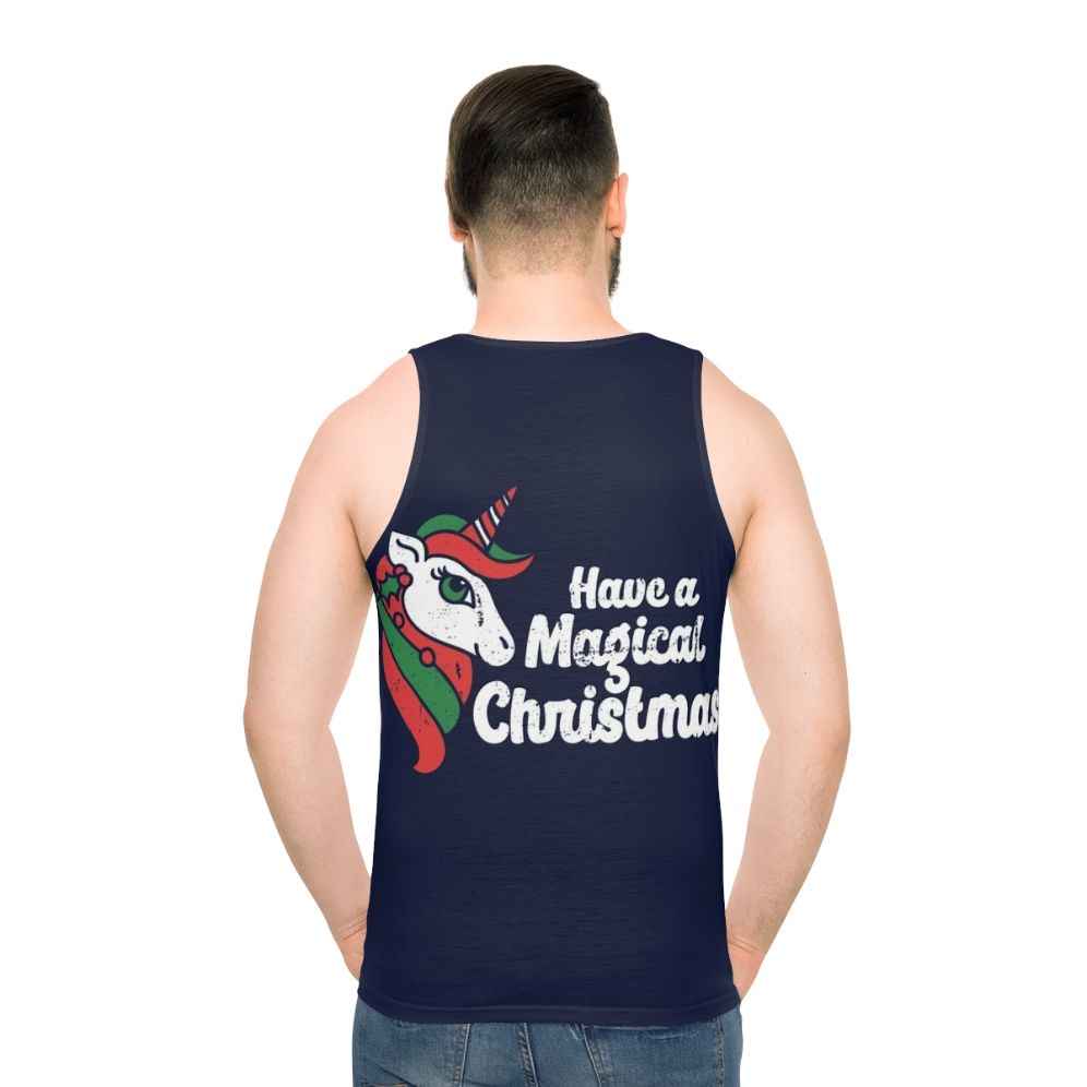 Magical Christmas unicorn unisex tank top