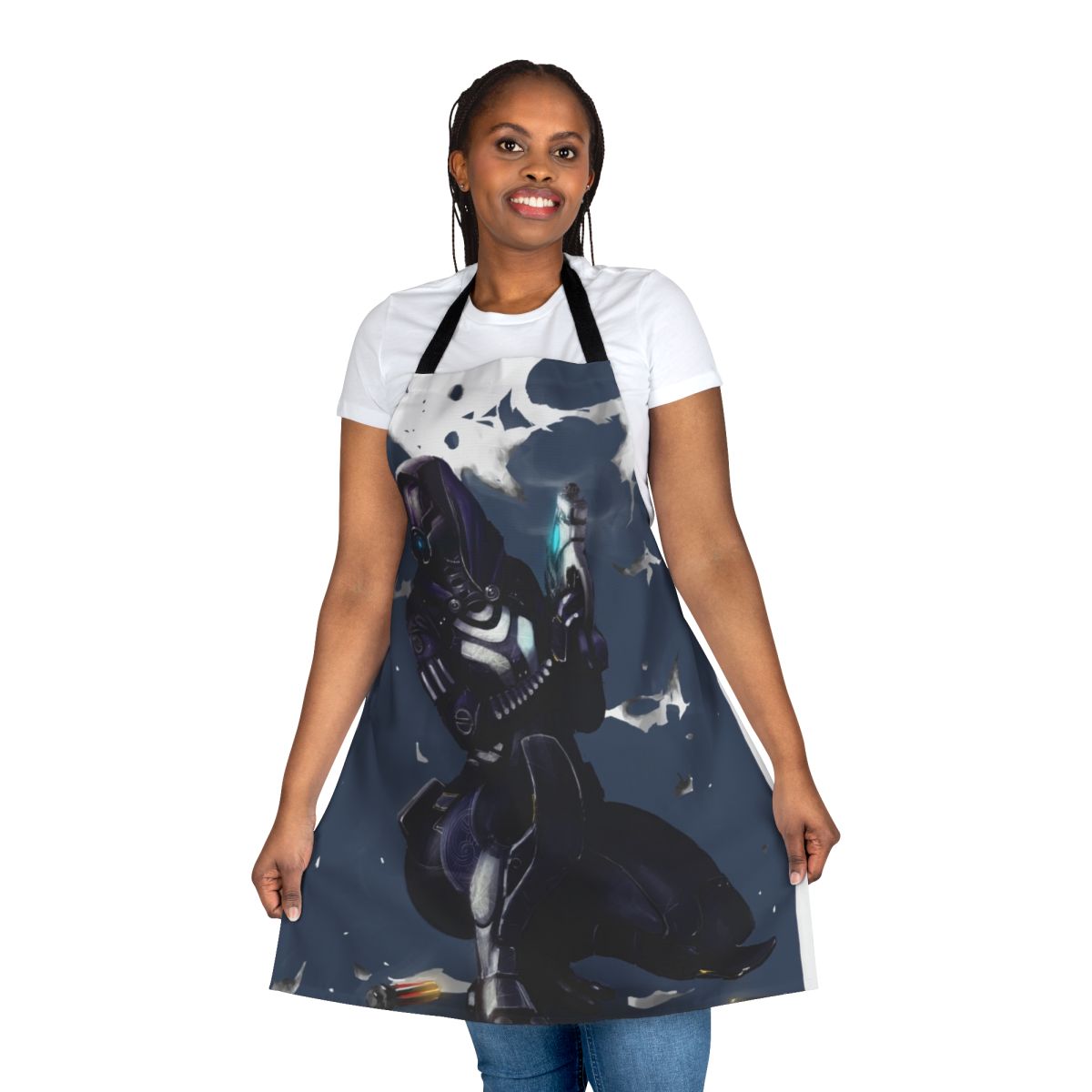 Mass Effect inspired Tali Zorah themed apron with quarian design elements