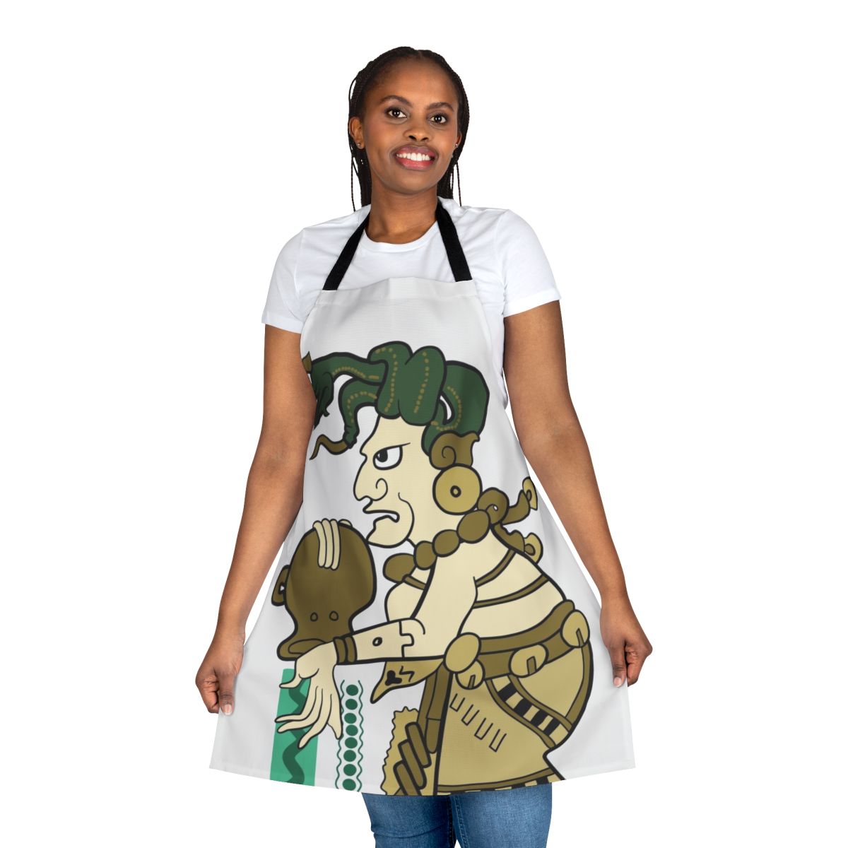 Apron featuring the Mayan goddess Ixchel, the goddess of the moon, love, and pregnancy