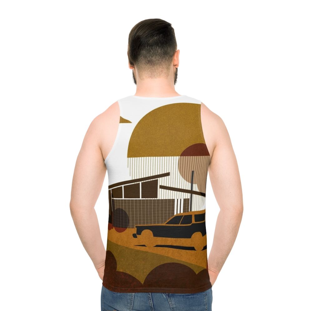 Midcentury architecture and station wagon unisex tank top