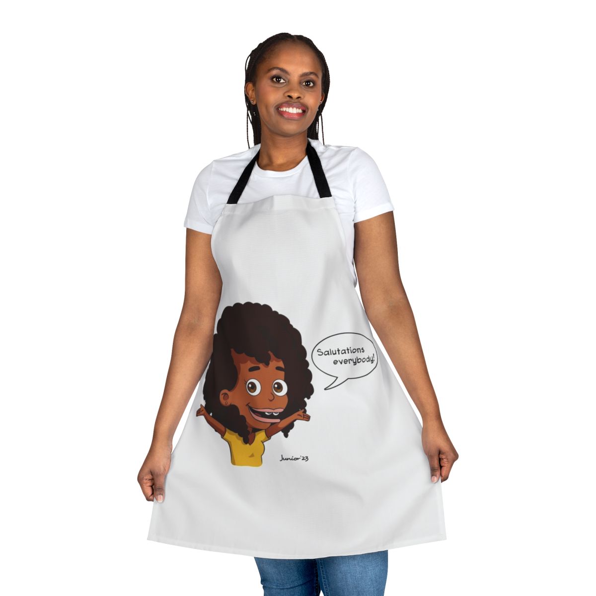 Colorful apron featuring a cartoon character from the TV show Big Mouth