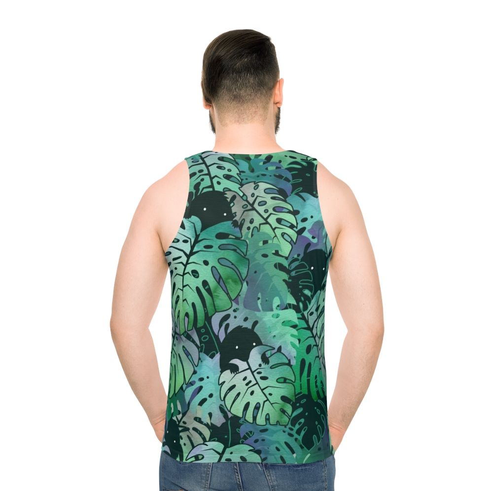 Monstera leaves tropical floral unisex tank top