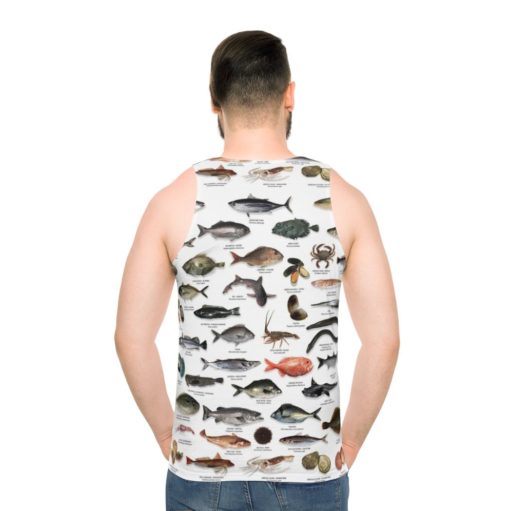 Unisex tank top featuring New Zealand fish species design