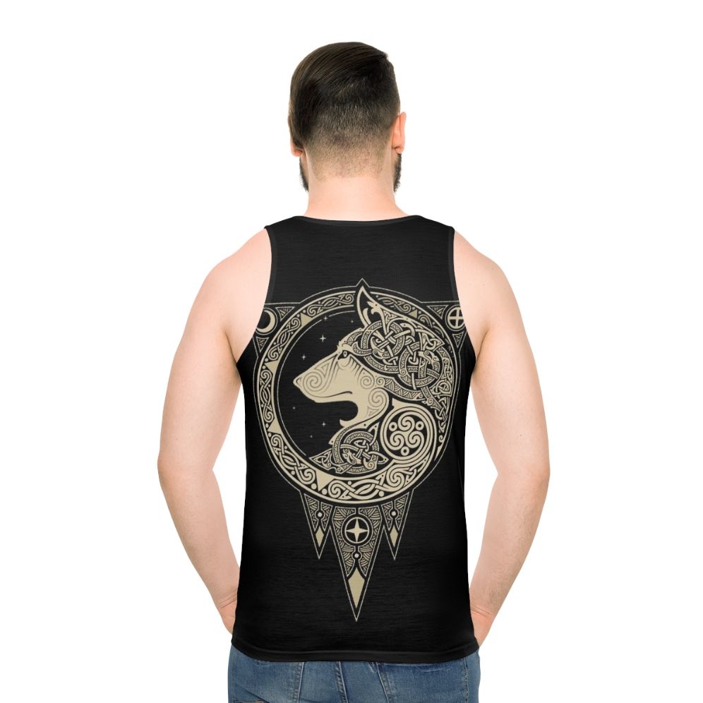Unisex Norse mythology inspired wolf graphic tank top