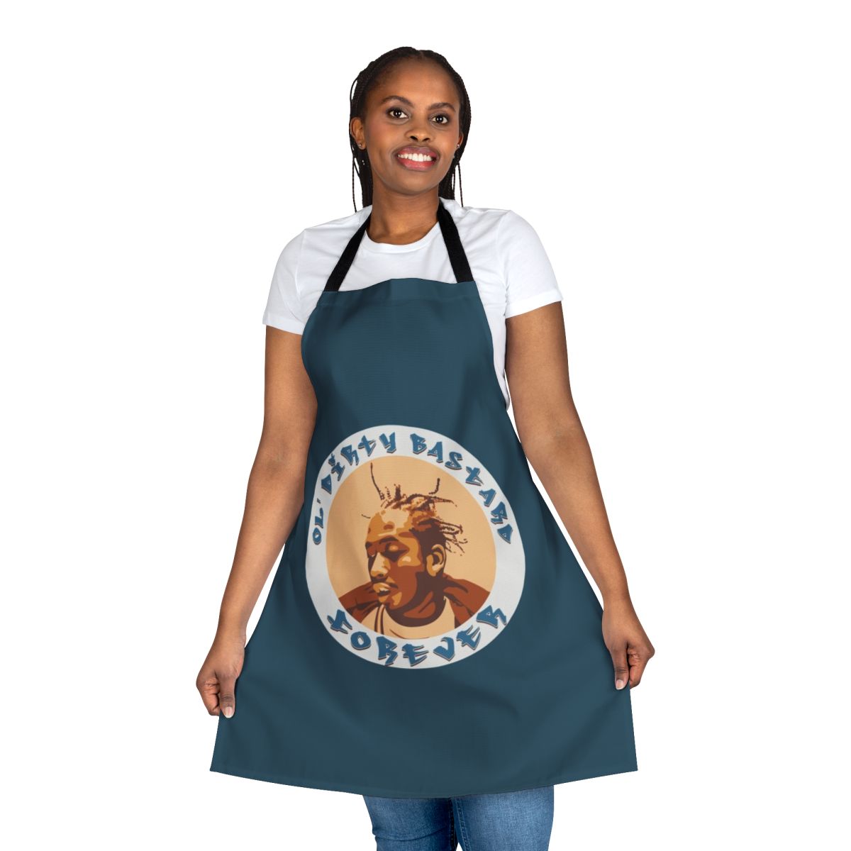 Ol' Dirty Bastard-inspired apron with graffiti style design