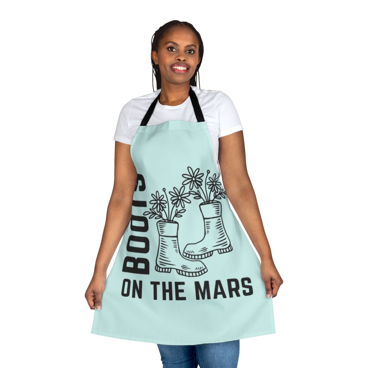 Space Force Themed Apron with Rocket Ship, Boots, and NASA Imagery