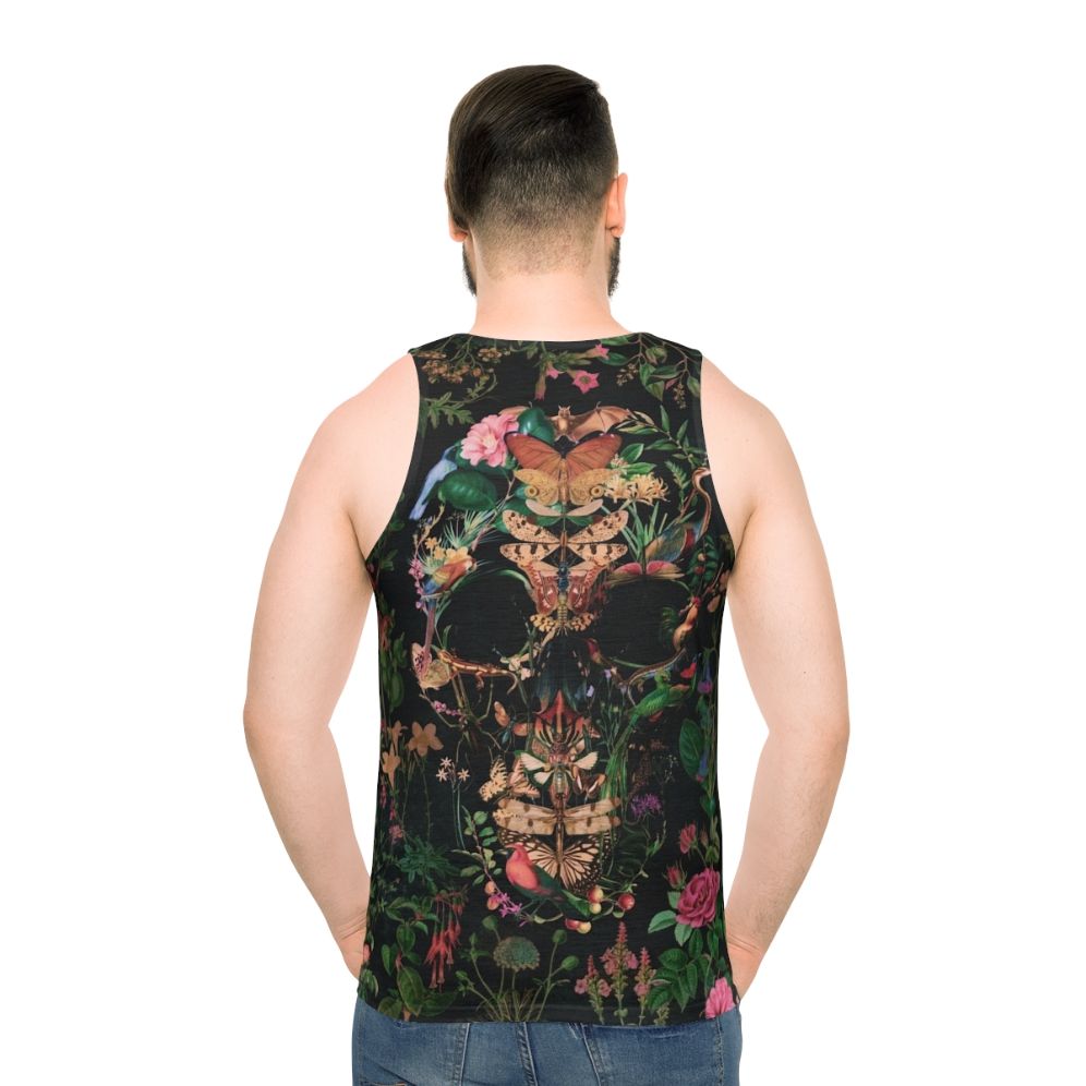 Papilion skull floral gothic boho unisex tank top