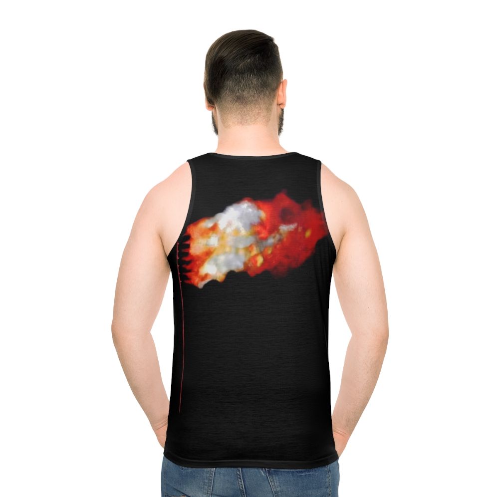 Patriotic burning flag unisex tank top