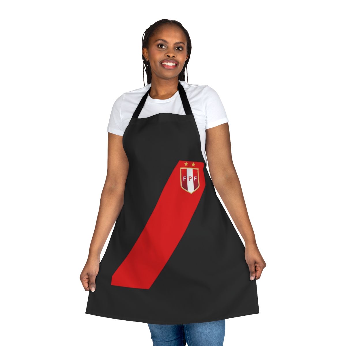 Retro-style apron in the colors and design of the Peru national jersey