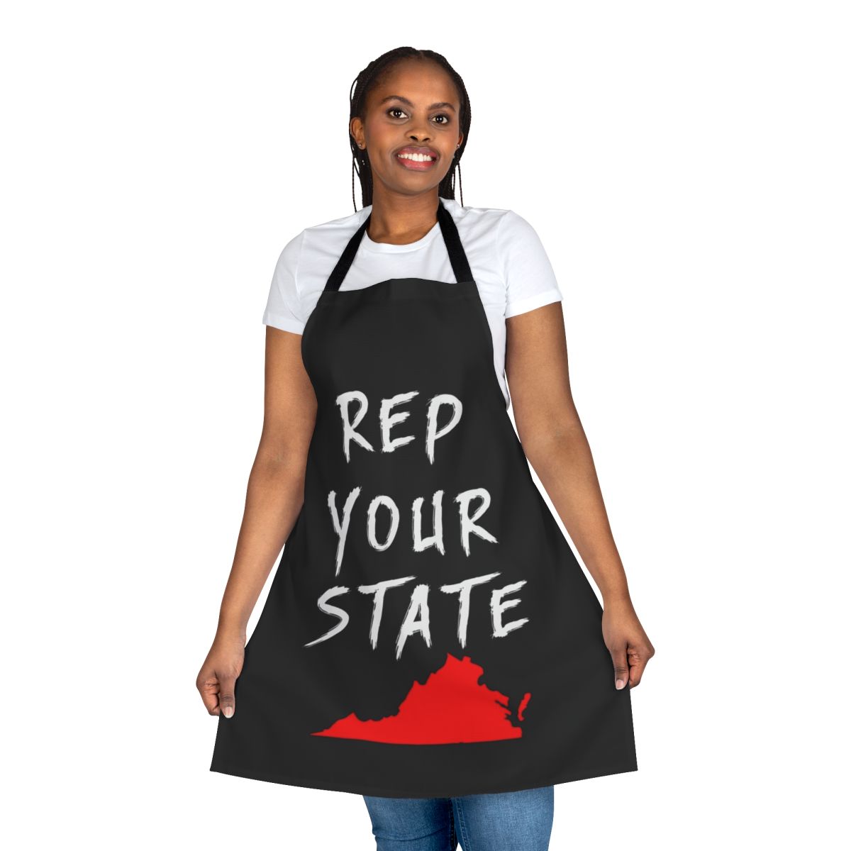 A high-quality apron featuring the Virginia state flag design, perfect for cooking, baking, and grilling with state pride.