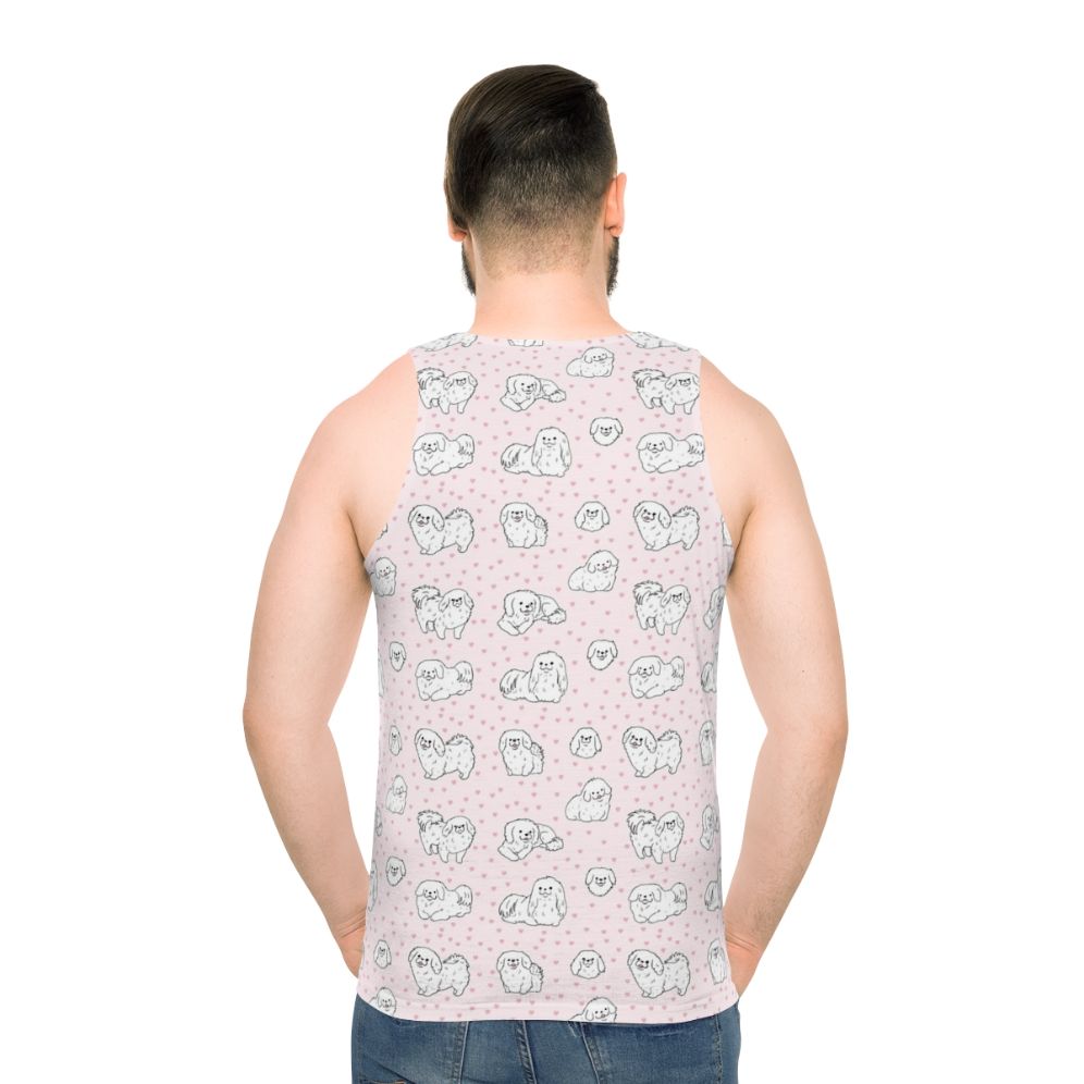 Pekingese dog illustration on a unisex tank top
