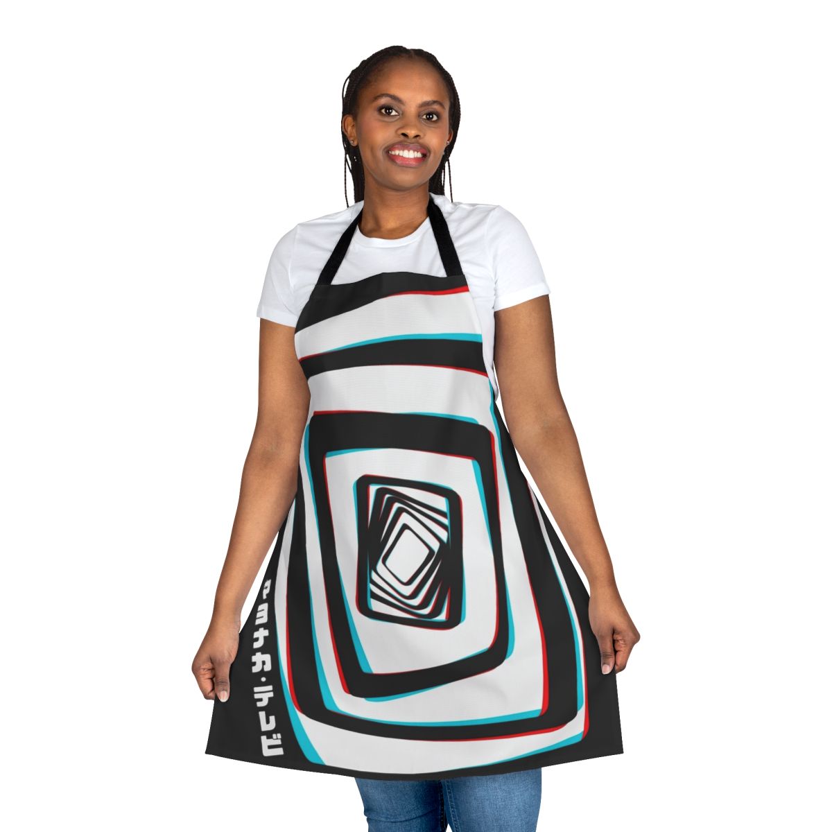 Persona series inspired apron with a spiral 3D effect design