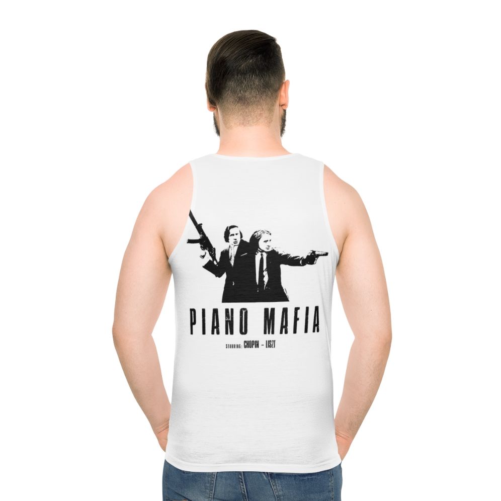Unisex tank top with piano, mafia, music, and classical music design