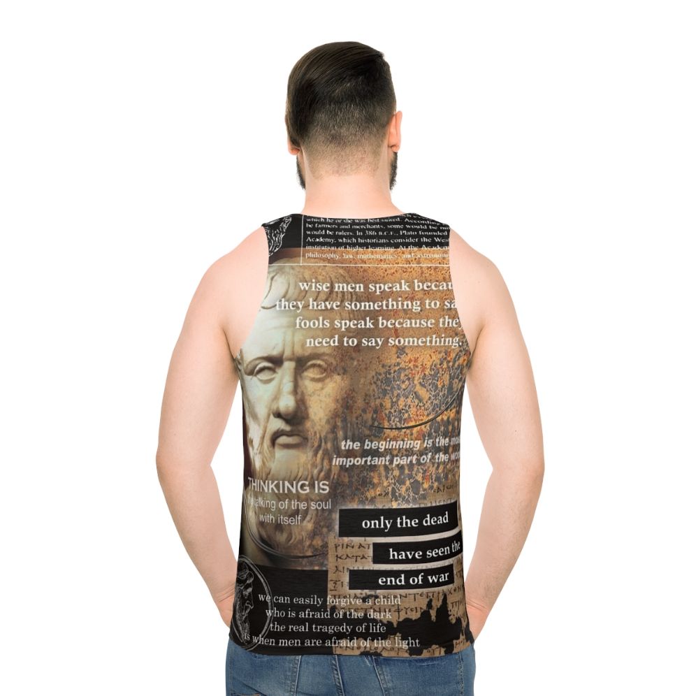 Plato Unisex Tank Top featuring Greek philosopher design