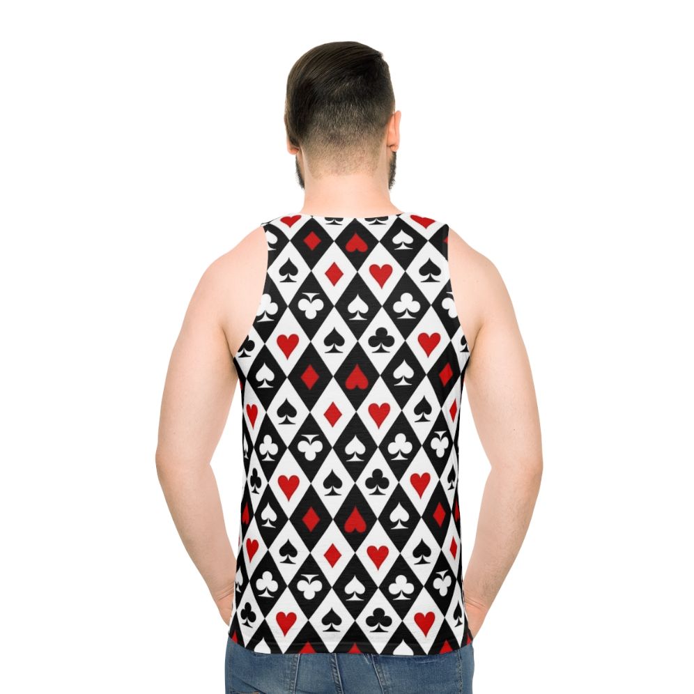 Unisex tank top with playing card suit symbols