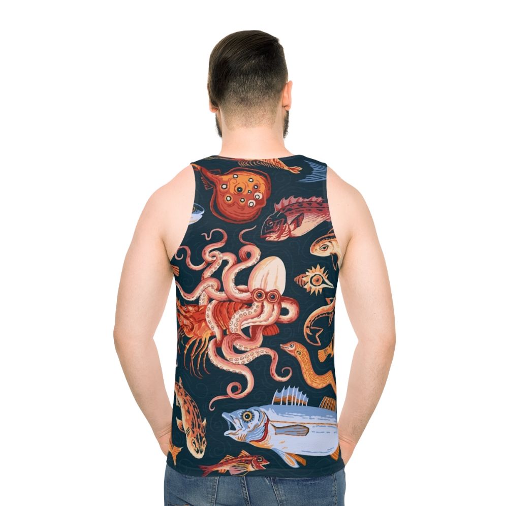 Pompeii mosaic unisex tank top with ancient Roman ocean design