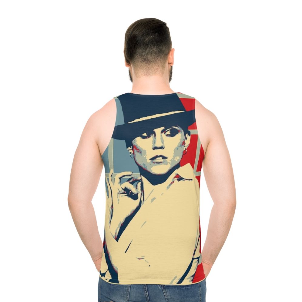 Unisex pop art jazz-themed tank top