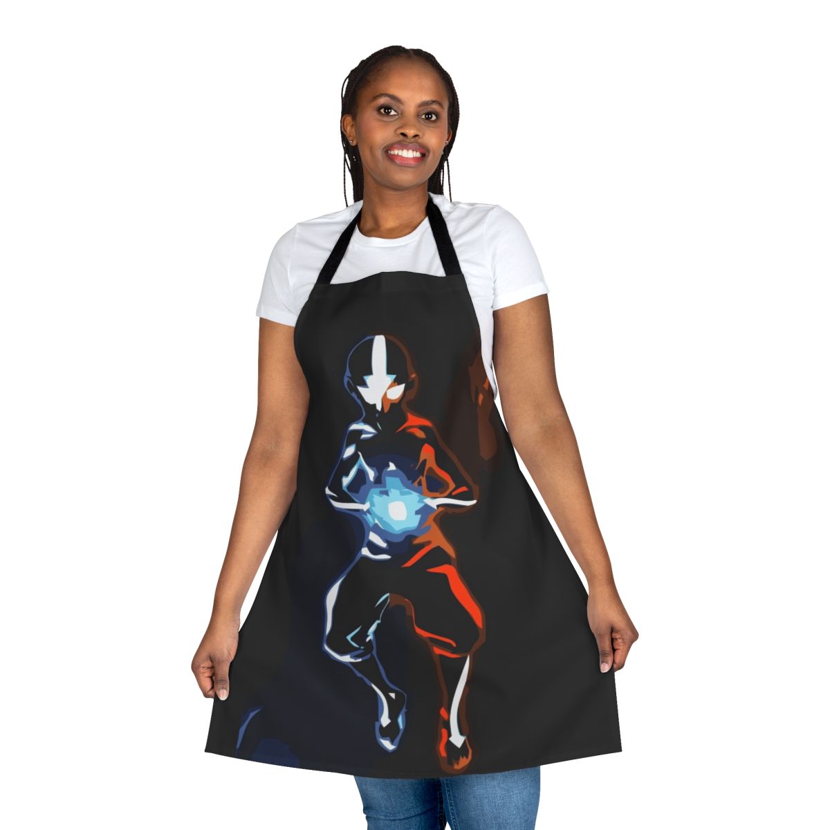 Apron featuring positive and negative chakras design inspired by Avatar: The Last Airbender and The Legend of Korra