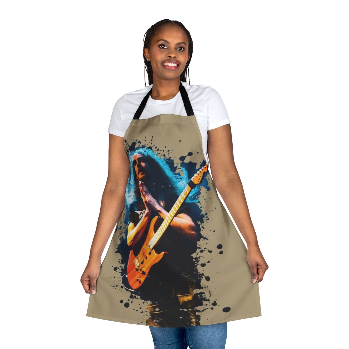 Guthrie Govan-inspired paint apron for electric guitar players and music artists